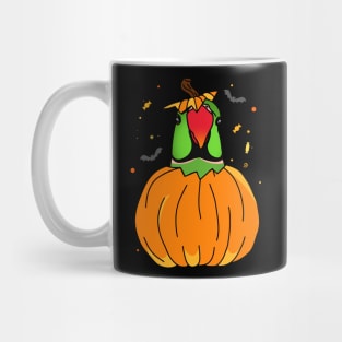 Halloween Green Indian Ringneck Pumpkin Mug